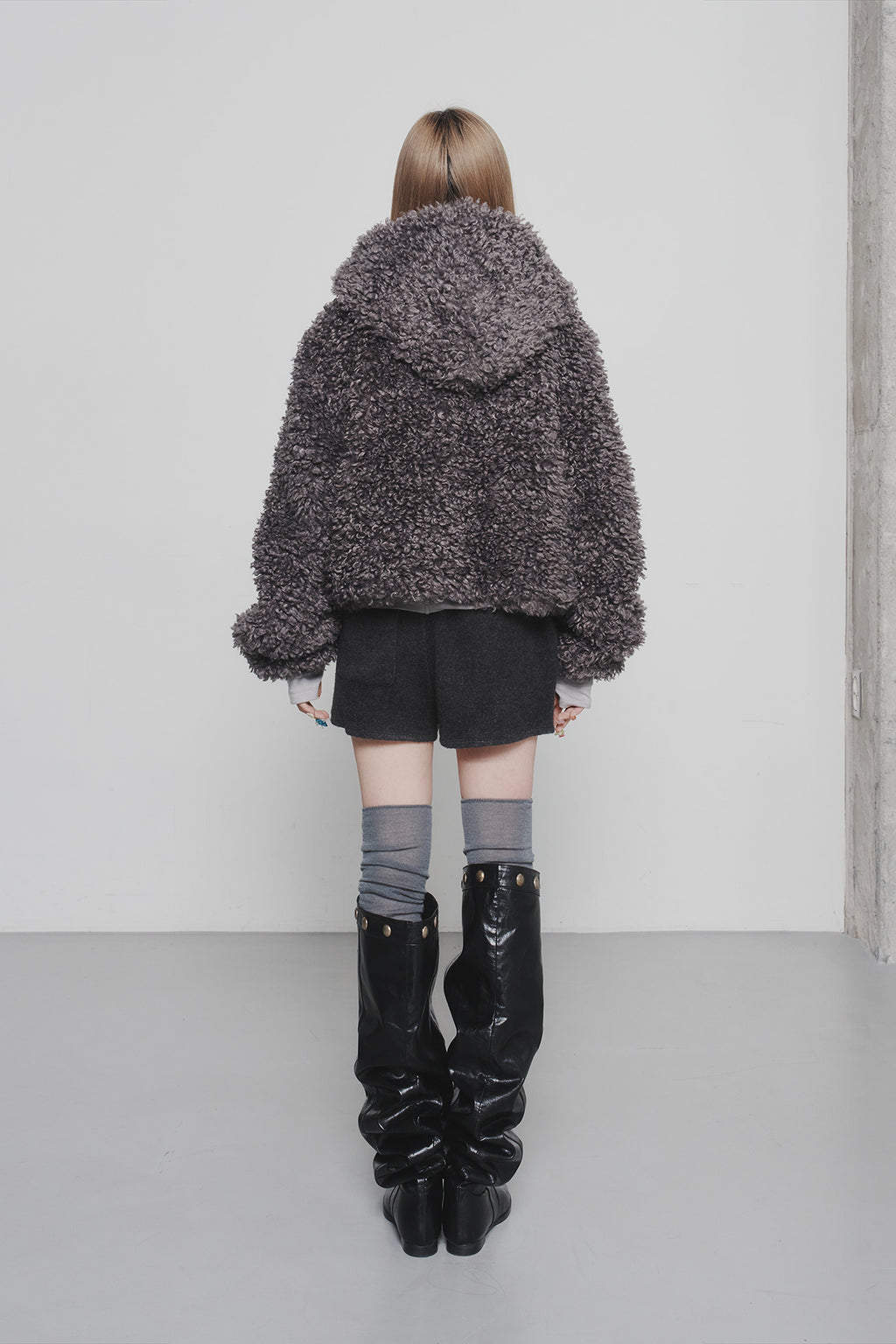 Deinet - Faux Fur Hood Jacket (Charcoal) product image 3 | TRAB K-Fashion Australia