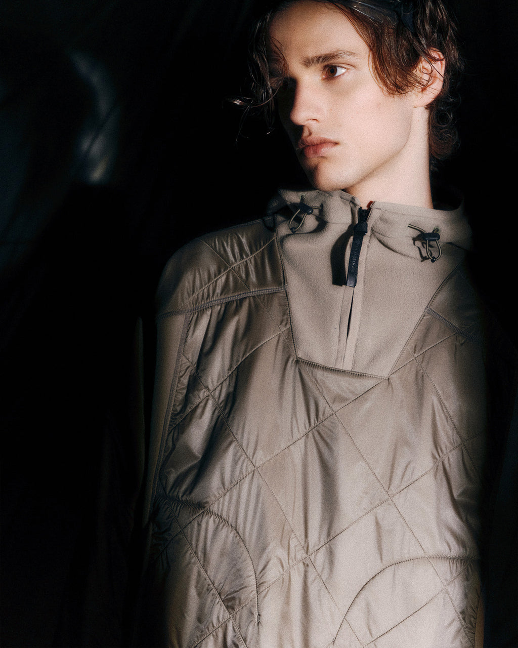 Eastlogue - Quilted Mixed Pullover (Sand Beige) product image 3 | TRAB K-Fashion Australia