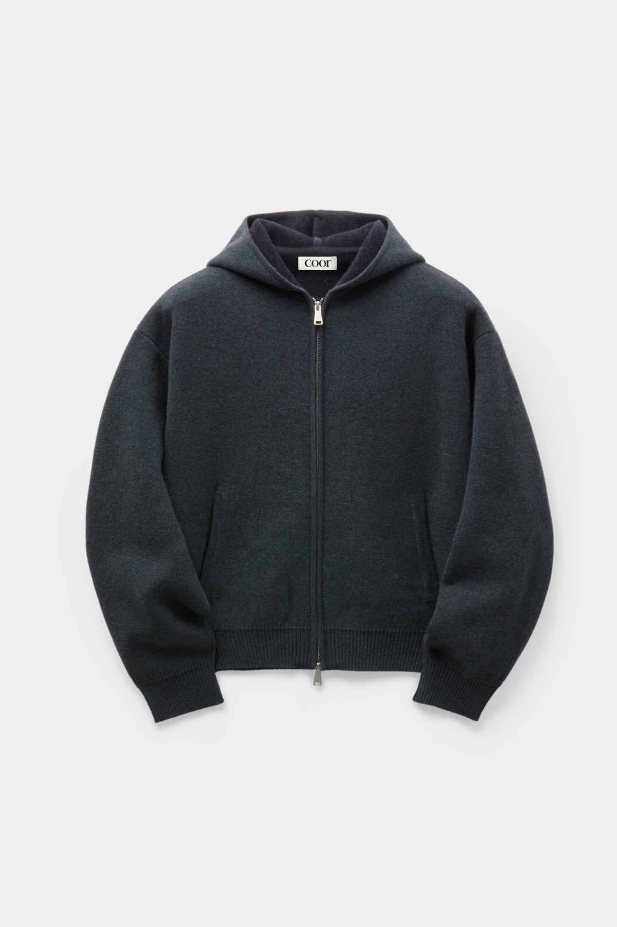 Coor - Double Face Wool And Blend Hoodie Zip-Up (Melange Blue) product image 1 | TRAB K-Fashion Australia