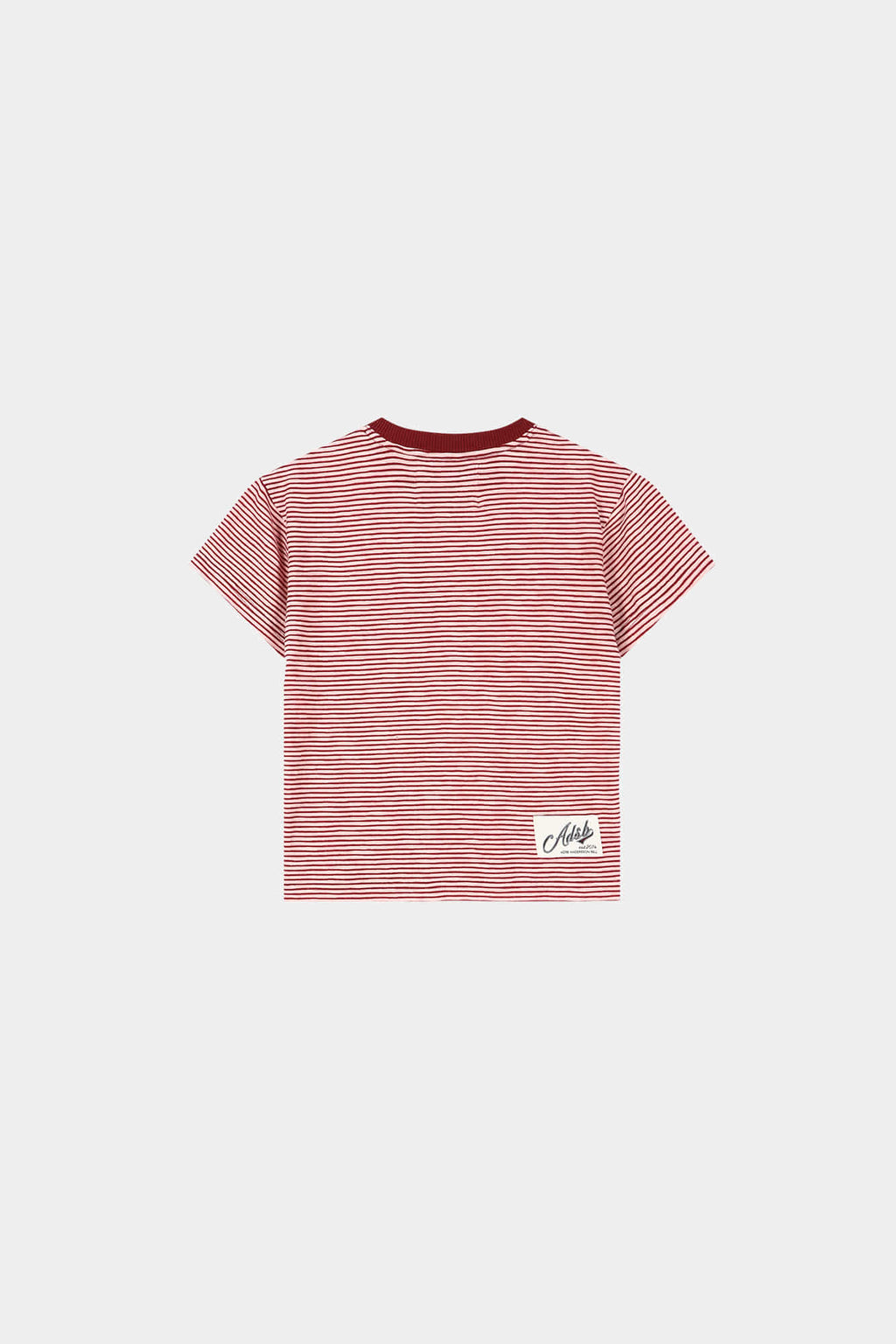 Andersson Bell - (essential) Heart Message Stripe T-Shirt (Pink/Wine) product image 7 | TRAB K-Fashion Australia