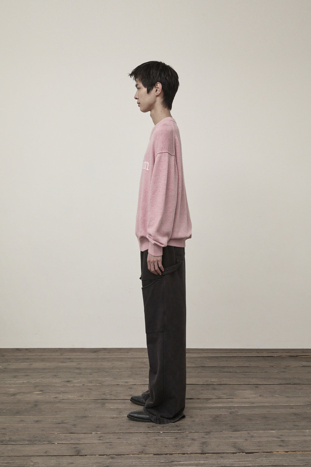 Matin Kim - Color Trim Line Logo Pullover (Pink) product image 6 | TRAB K-Fashion Australia