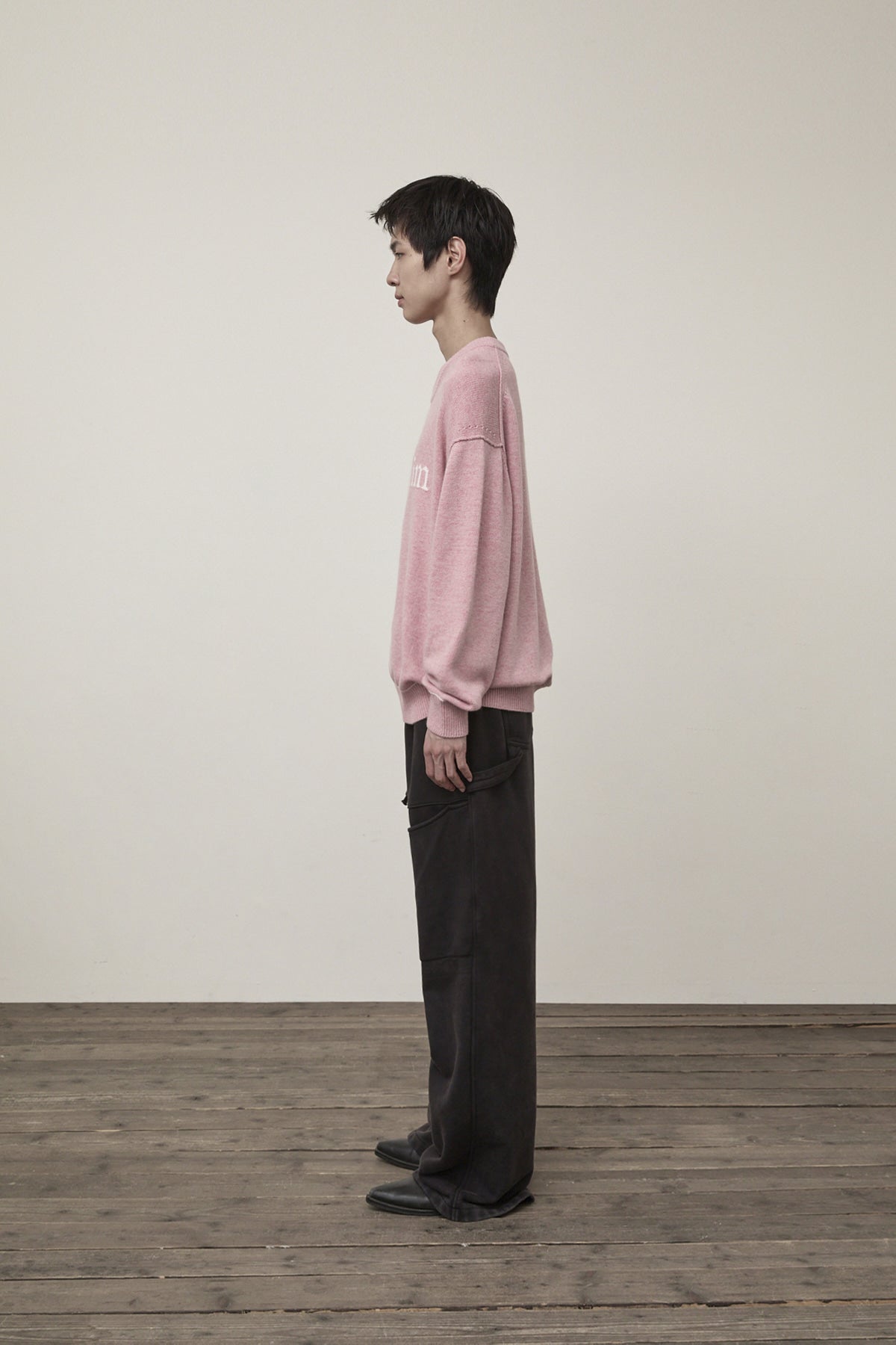 Matin Kim - Color Trim Line Logo Pullover (Pink) product image 6 | TRAB K-Fashion Australia