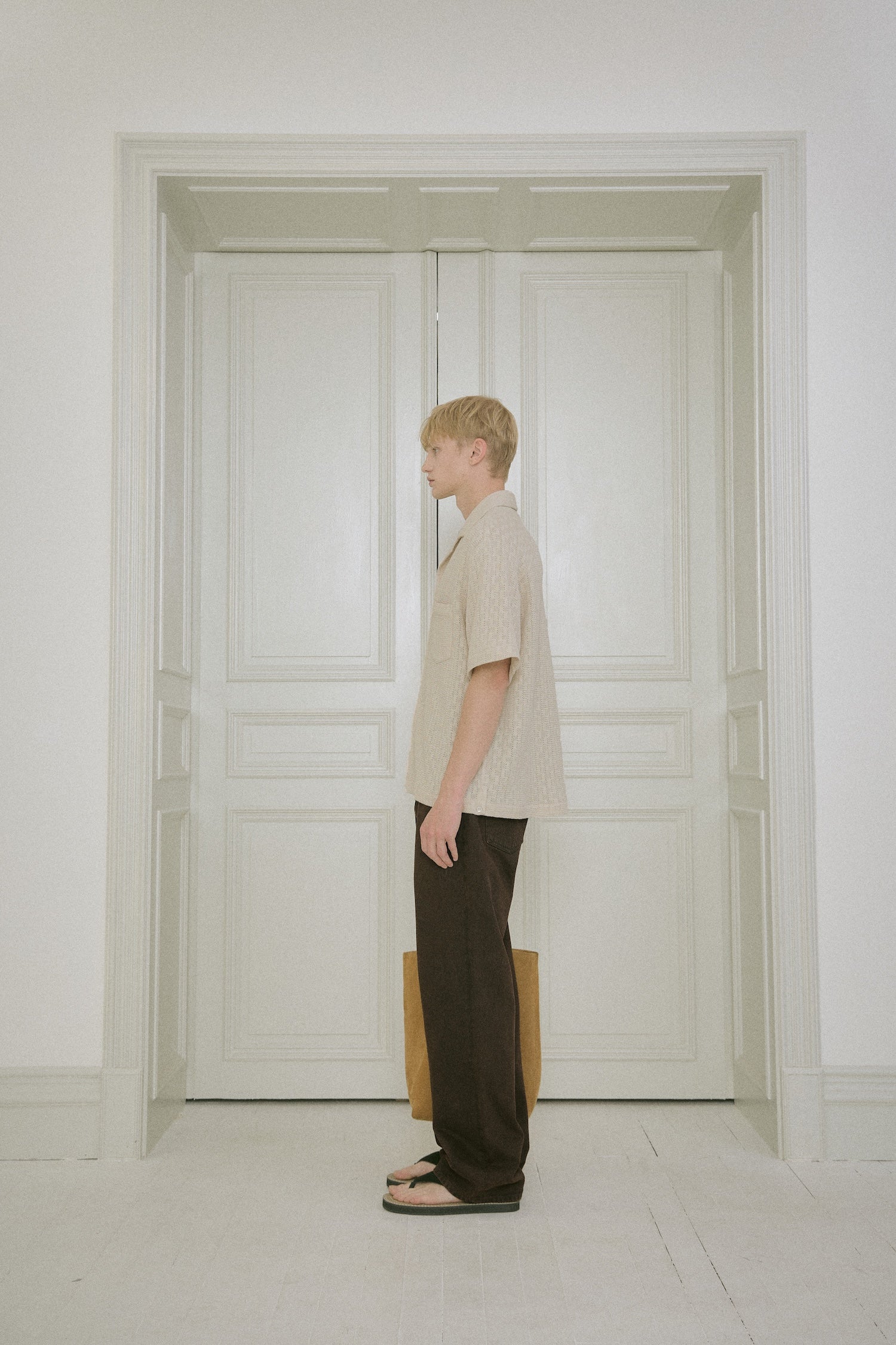 STU - Back Raglan Jacquard Shirt (Ivory) product image 3 | TRAB K-Fashion Australia