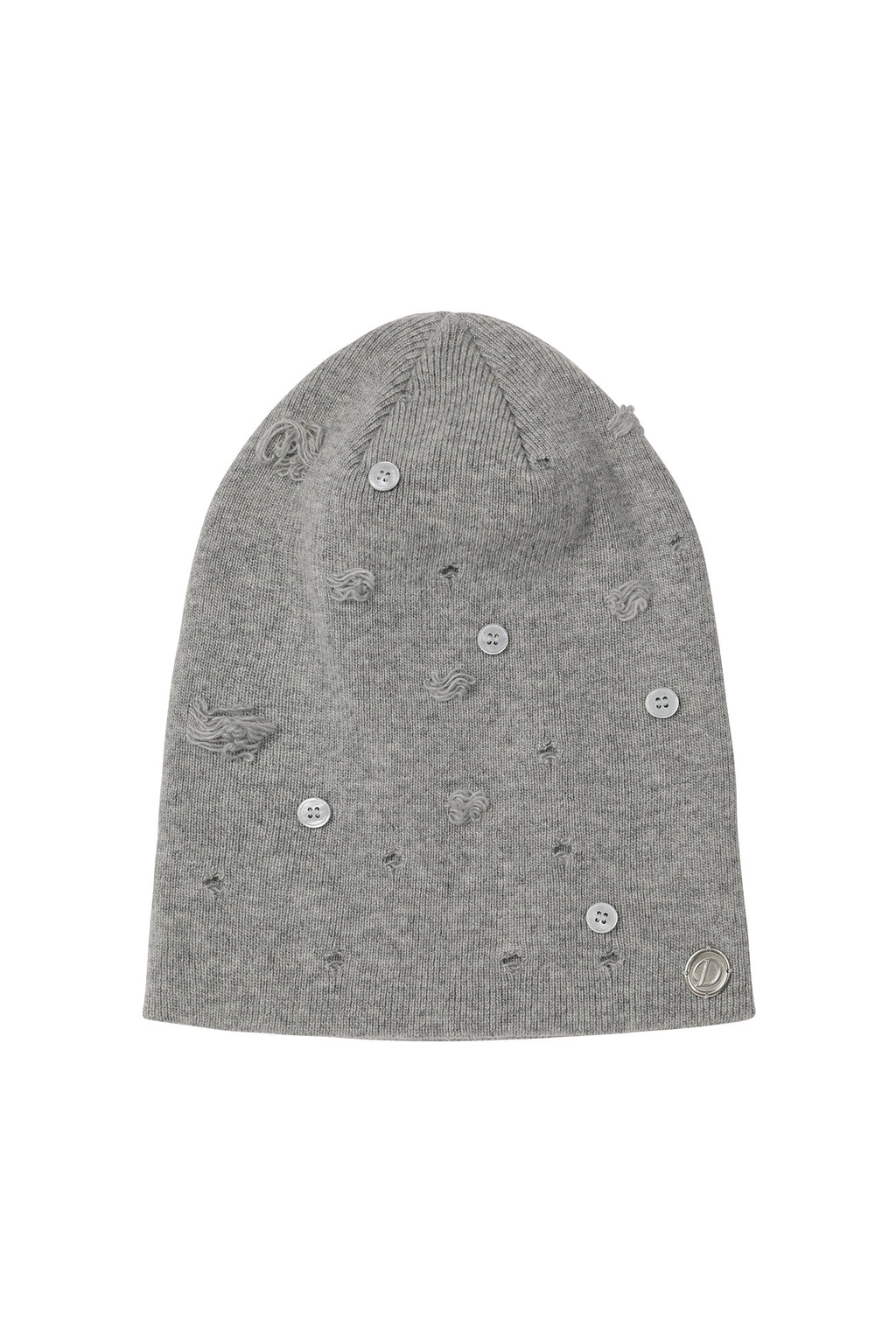 Deinet - Vintage Button Beanie (Grey) product image 3 | TRAB K-Fashion Australia