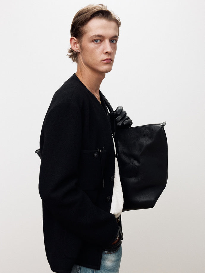 Tonywack - Wool Tweed Buttoned Blouson (Black) product image 5 | TRAB K-Fashion Australia