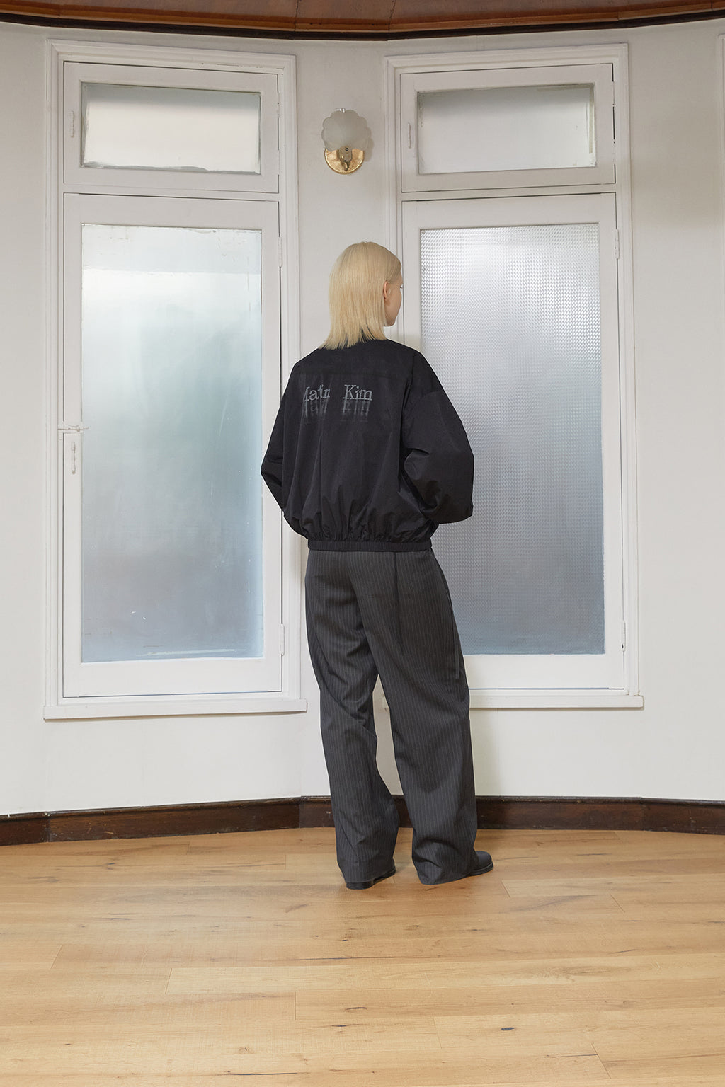 Matin Kim - Washed Volume Bomber Jumper (Black) product image 8 | TRAB K-Fashion Australia