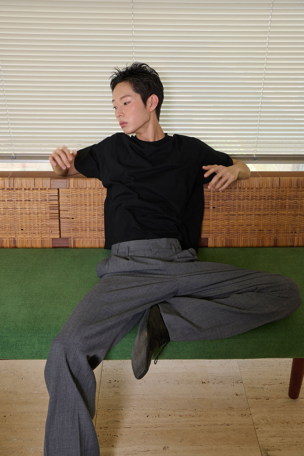 STU - Overlap Crop T-shirt (Black) product image 11 | TRAB K-Fashion Australia