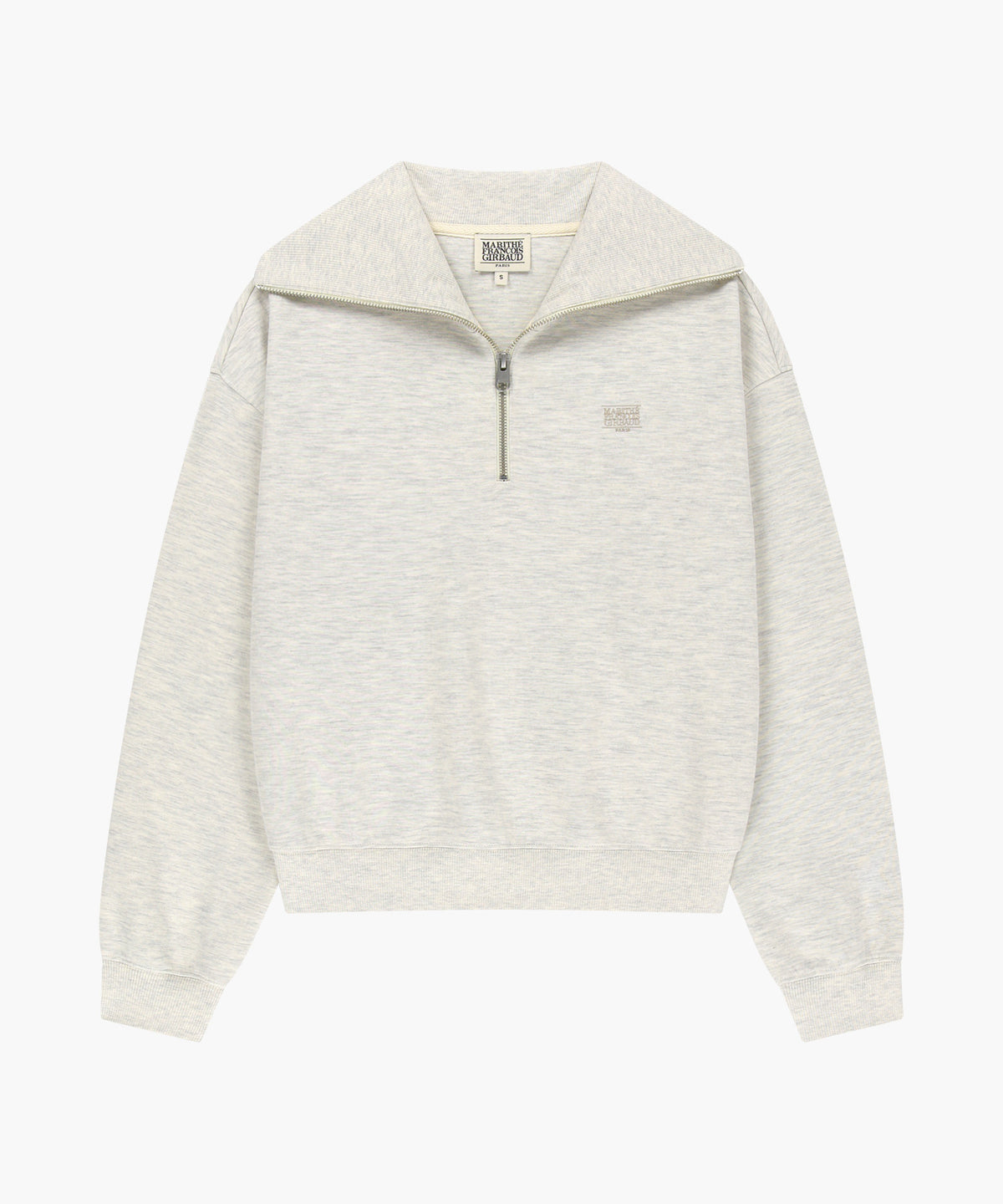Marithe & Francois Girbaud - Micro Classic Logo Quarter Zipup Sweatshirt (Oatmeal) product image 6 | TRAB K-Fashion Australia