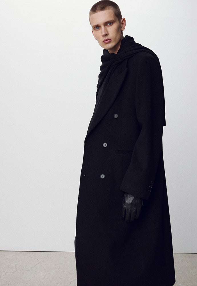 Tonywack - Wool And Cashmere Extra-Long Coat (Black) product image 5 | TRAB K-Fashion Australia