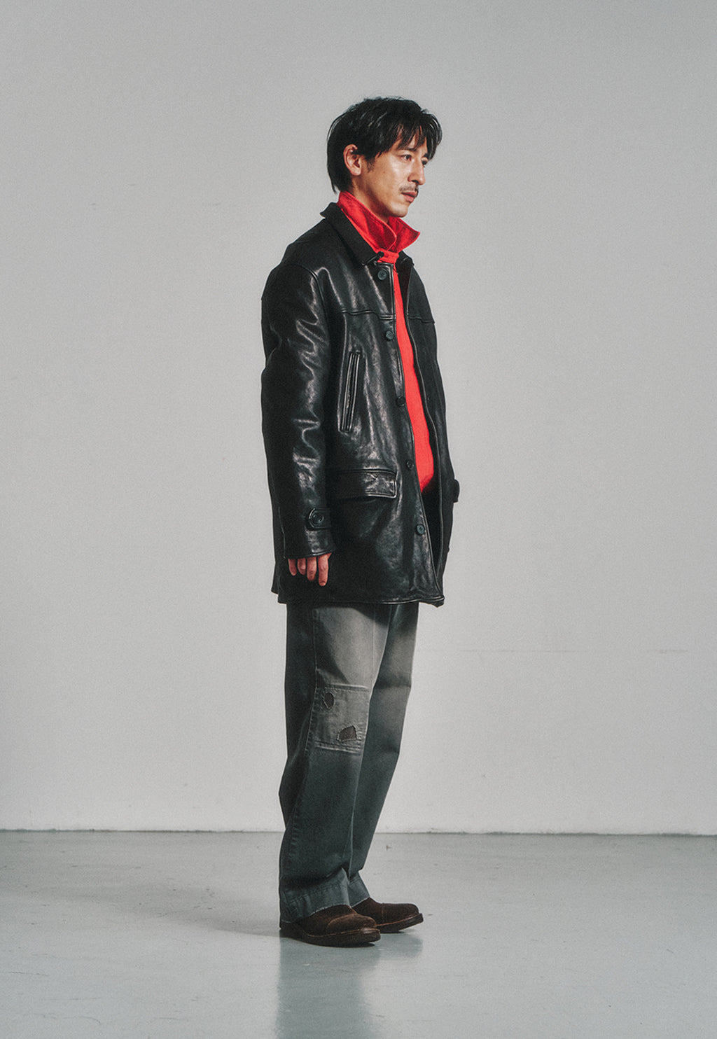 Art if acts - Washed Lambskin Vegetable Car Coat (Black) product image 3 | TRAB K-Fashion Australia
