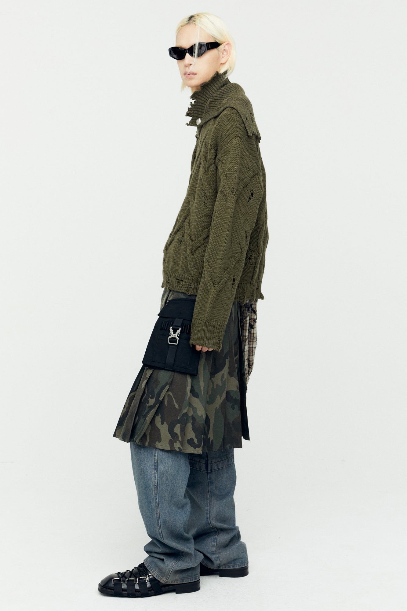 Andersson Bell - Layered Wide-Leg Jeans (Dusty Blue) product image 5 | TRAB K-Fashion Australia