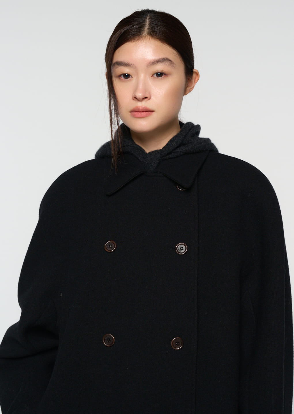 Amomento - rounded half coat (Black) product image 7 | TRAB K-Fashion Australia