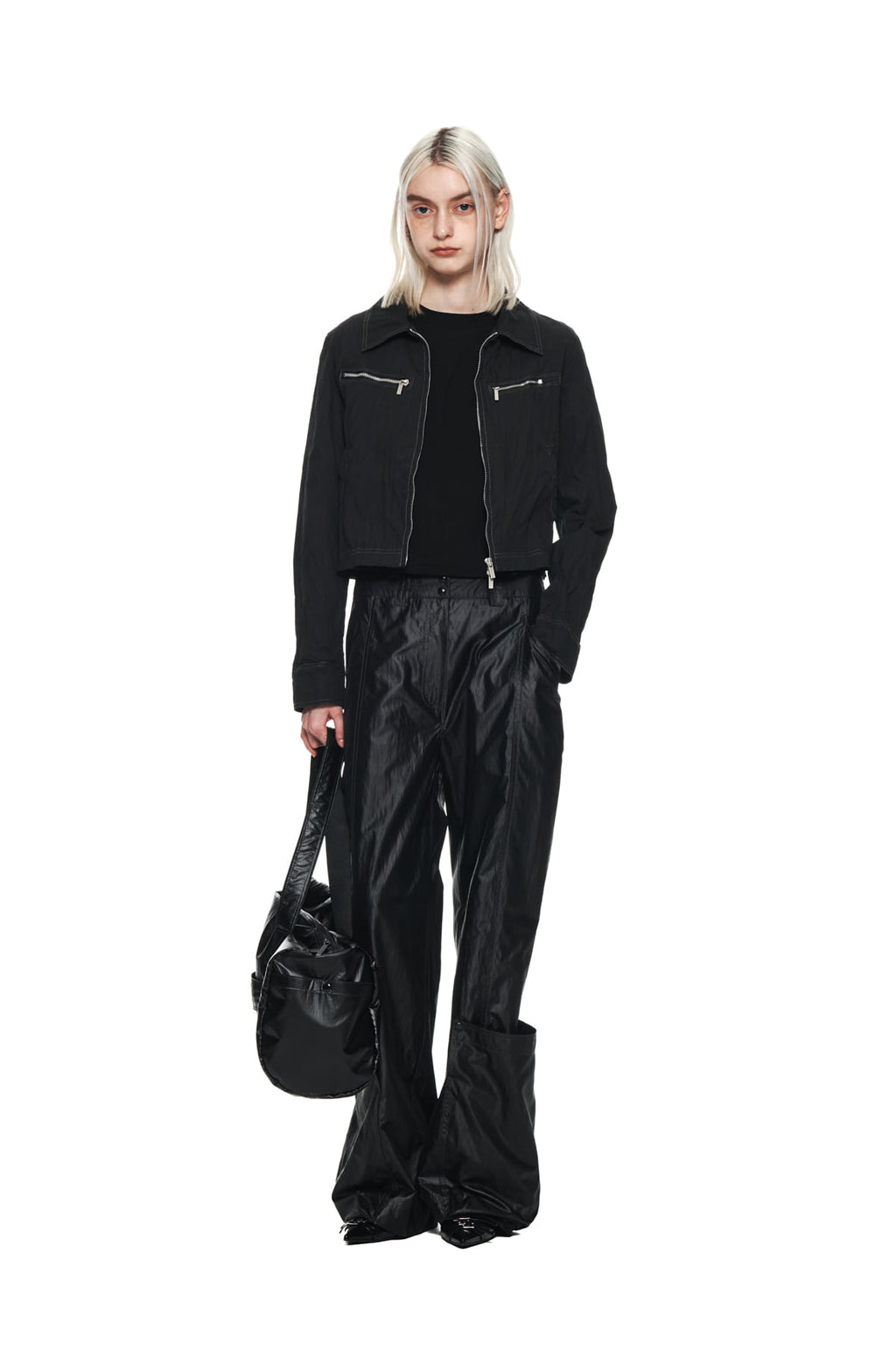 Matin Kim - Crinkle Crop Jumper (Charcoal) product image 8 | TRAB K-Fashion Australia
