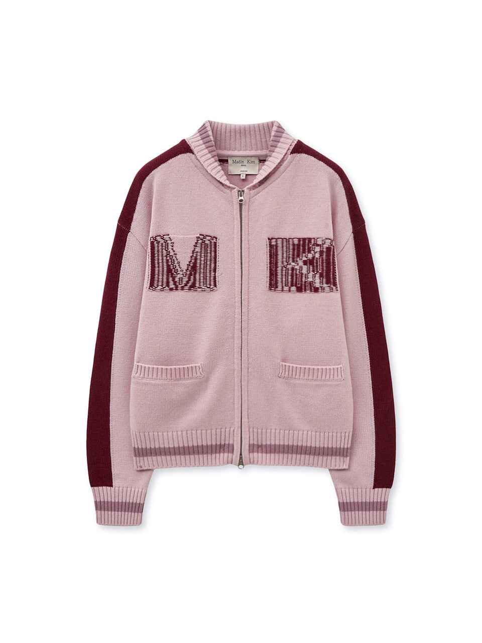 Matin Kim - Matin Kim Initial Knit Zip Up (Pink) product image 1 | TRAB K-Fashion Australia