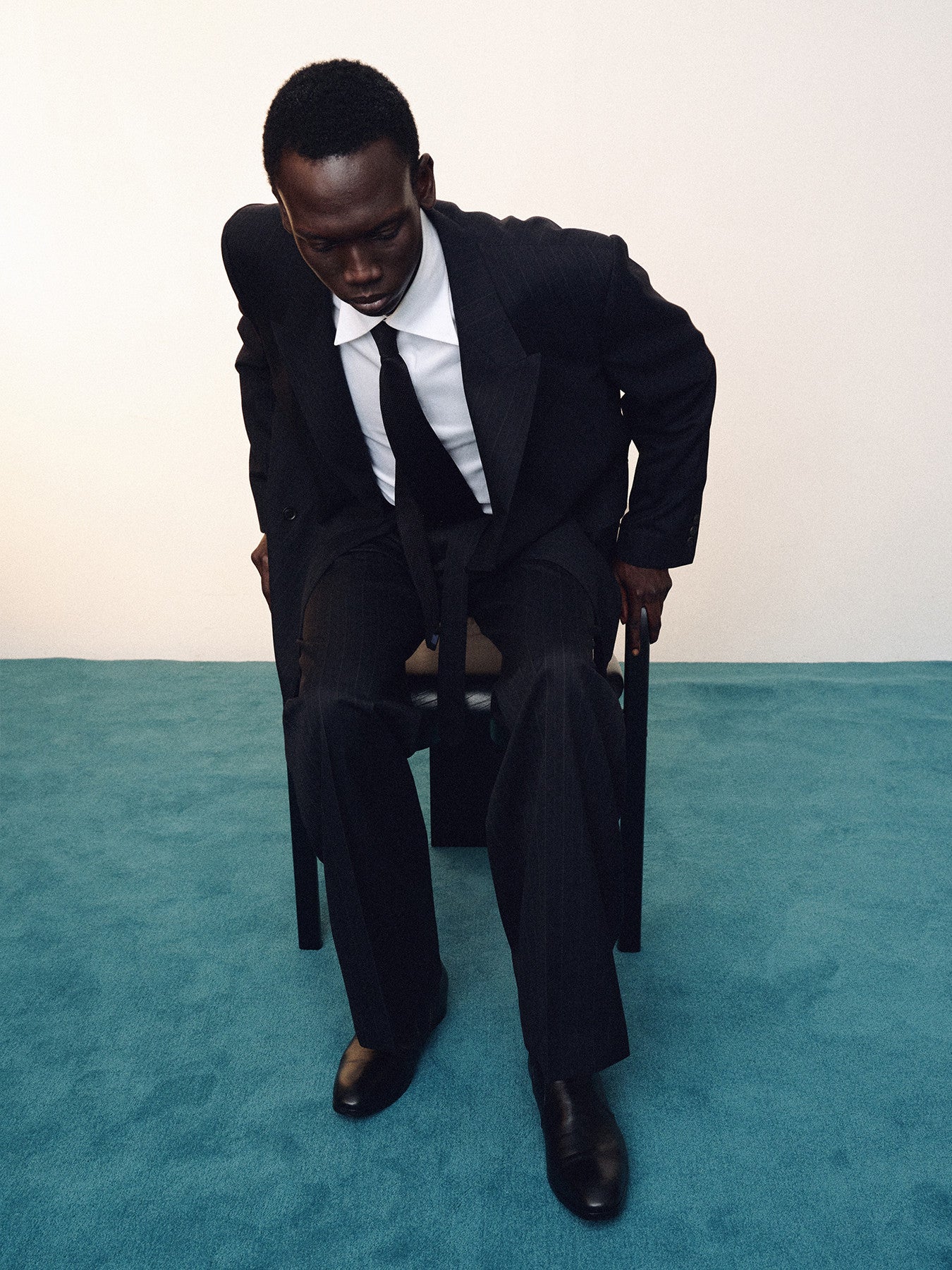 Tonywack - Pinstriped Wool Belted Trousers (Black Pinstripe) product image 7 | TRAB K-Fashion Australia
