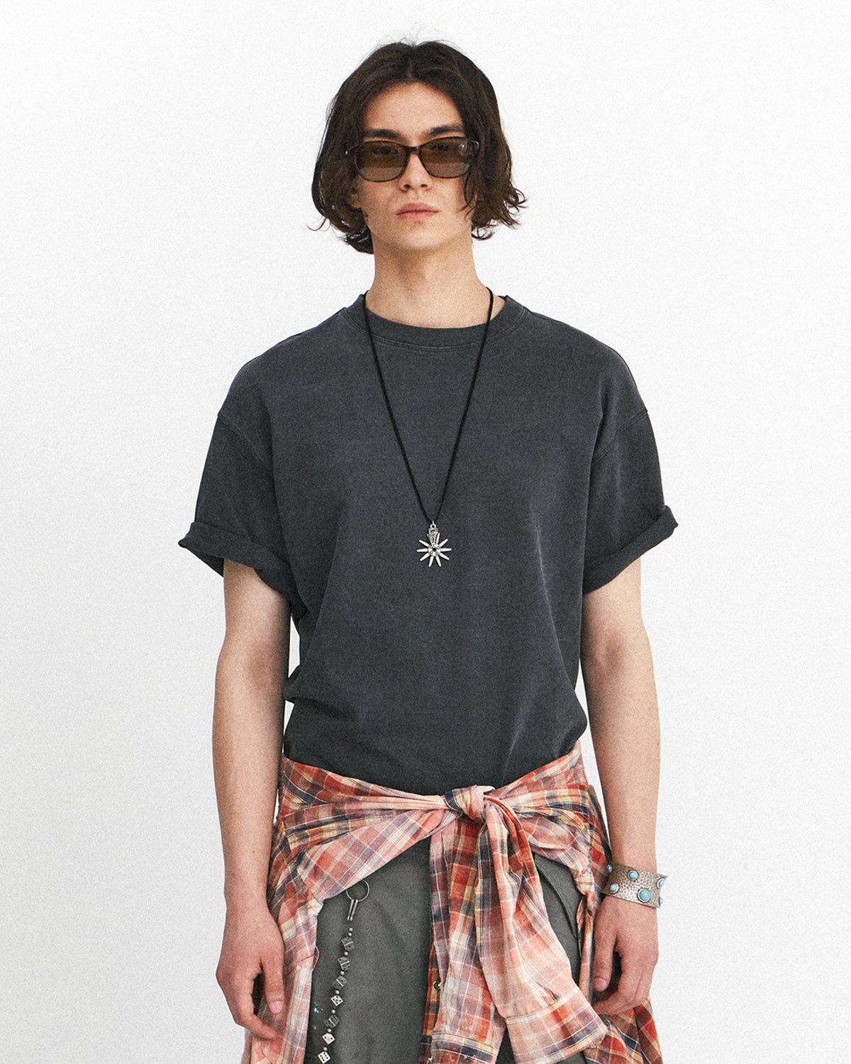 Eastlogue - Cut Out Boxy T-shirts (Charcoal) product image 1 | TRAB K-Fashion Australia