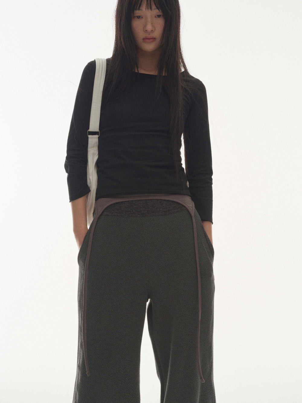 Coyseio - Ribbed Band Pants (Charcoal) product image 10 | TRAB K-Fashion Australia