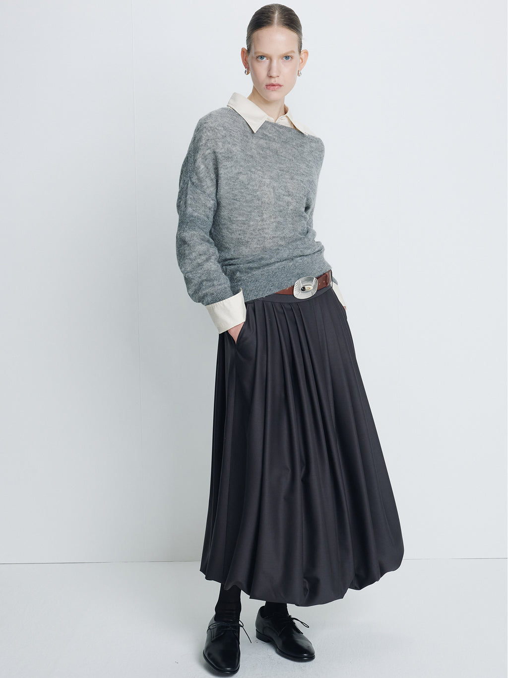 Tonywack - Wool Balloon Skirt (Charcoal) product image 4 | TRAB K-Fashion Australia