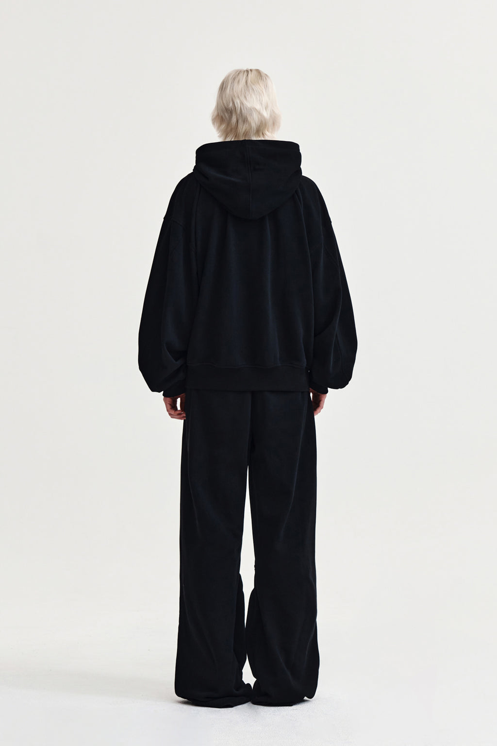 Matin Kim - Drawstring Point Zip Up Hoody (Black) product image 7 | TRAB K-Fashion Australia