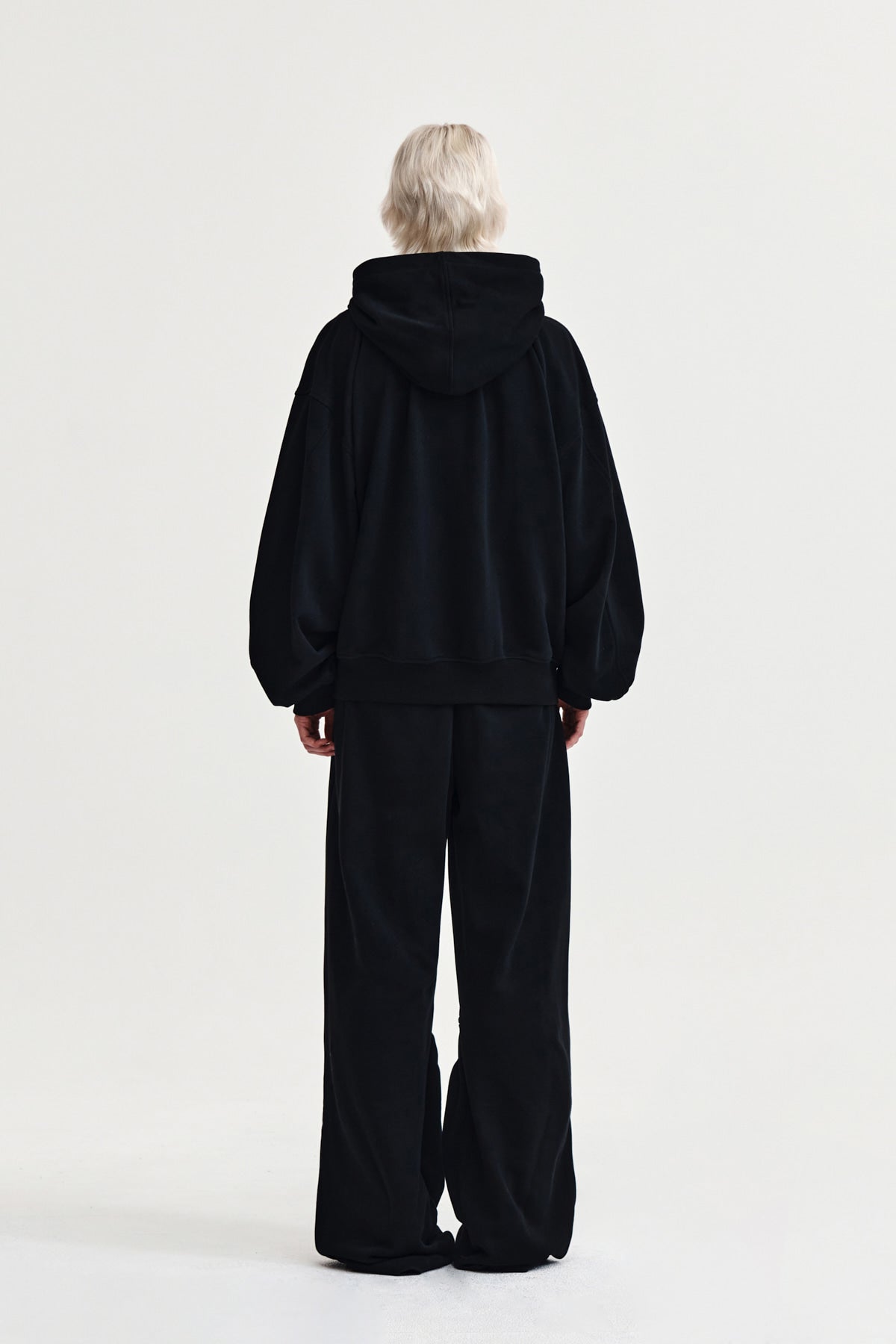 Matin Kim - Drawstring Point Zip Up Hoody (Black) product image 7 | TRAB K-Fashion Australia
