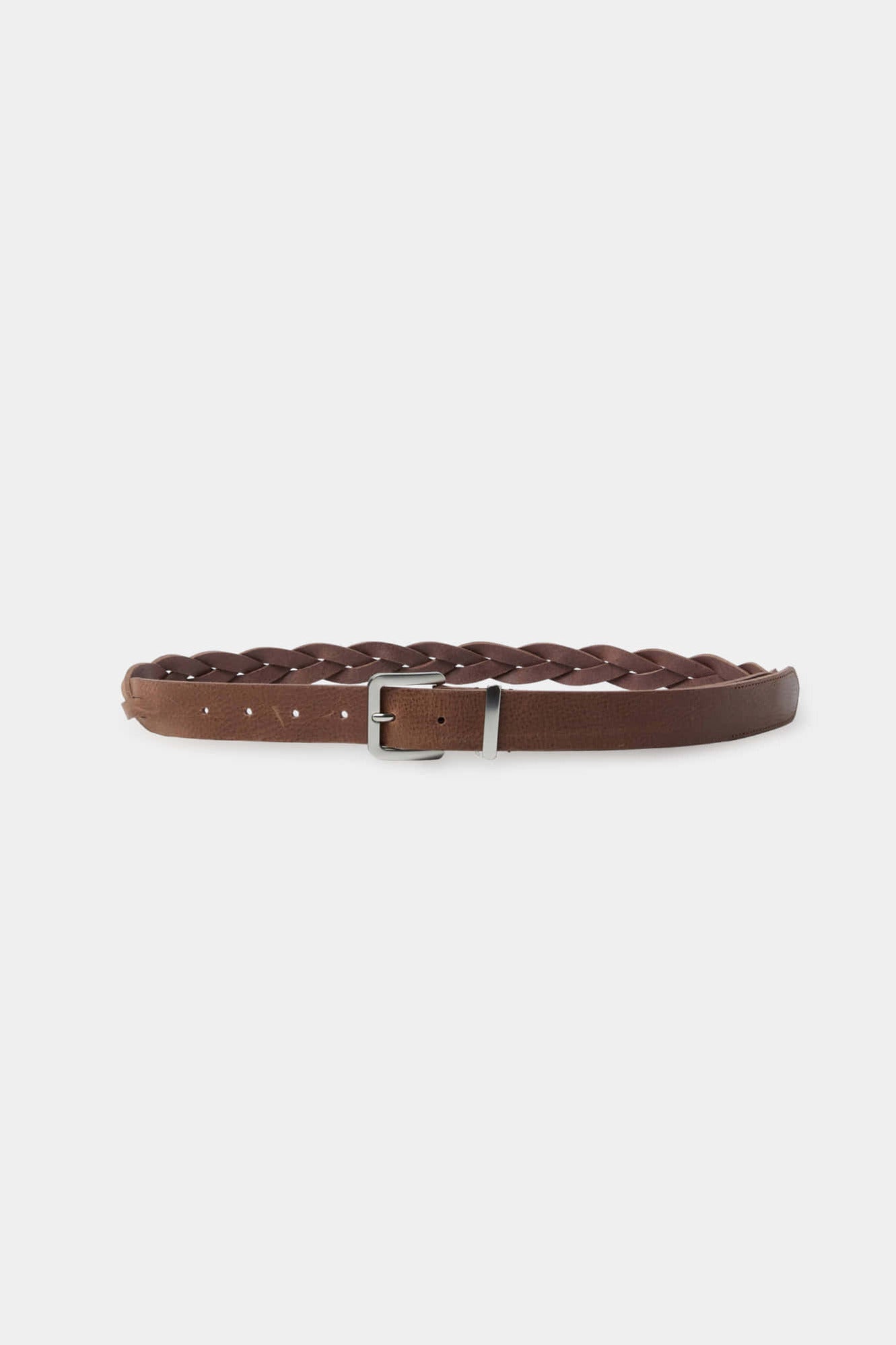 Coor - Sanded Leather Braided Belt (Brown) product image 1 | TRAB K-Fashion Australia
