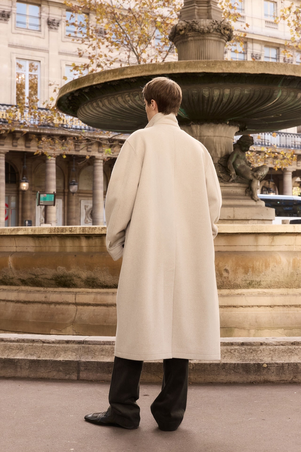 STU - Layered Lapel Coat In (Ivory) product image 2 | TRAB K-Fashion Australia