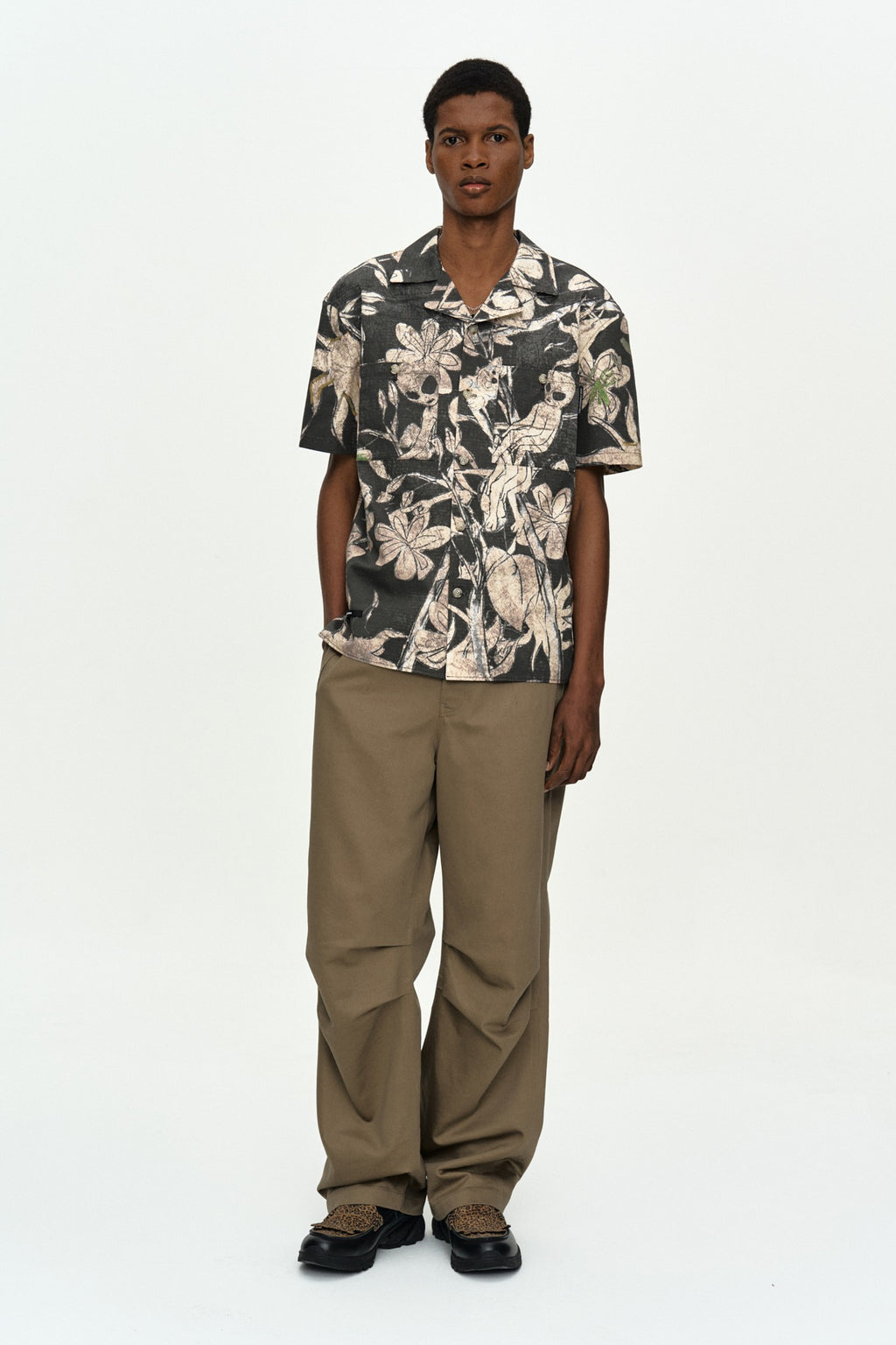 Andersson Bell - Cut-Out Wrap Wide-Leg Trousers (Beige) product image 1 | TRAB K-Fashion Australia
