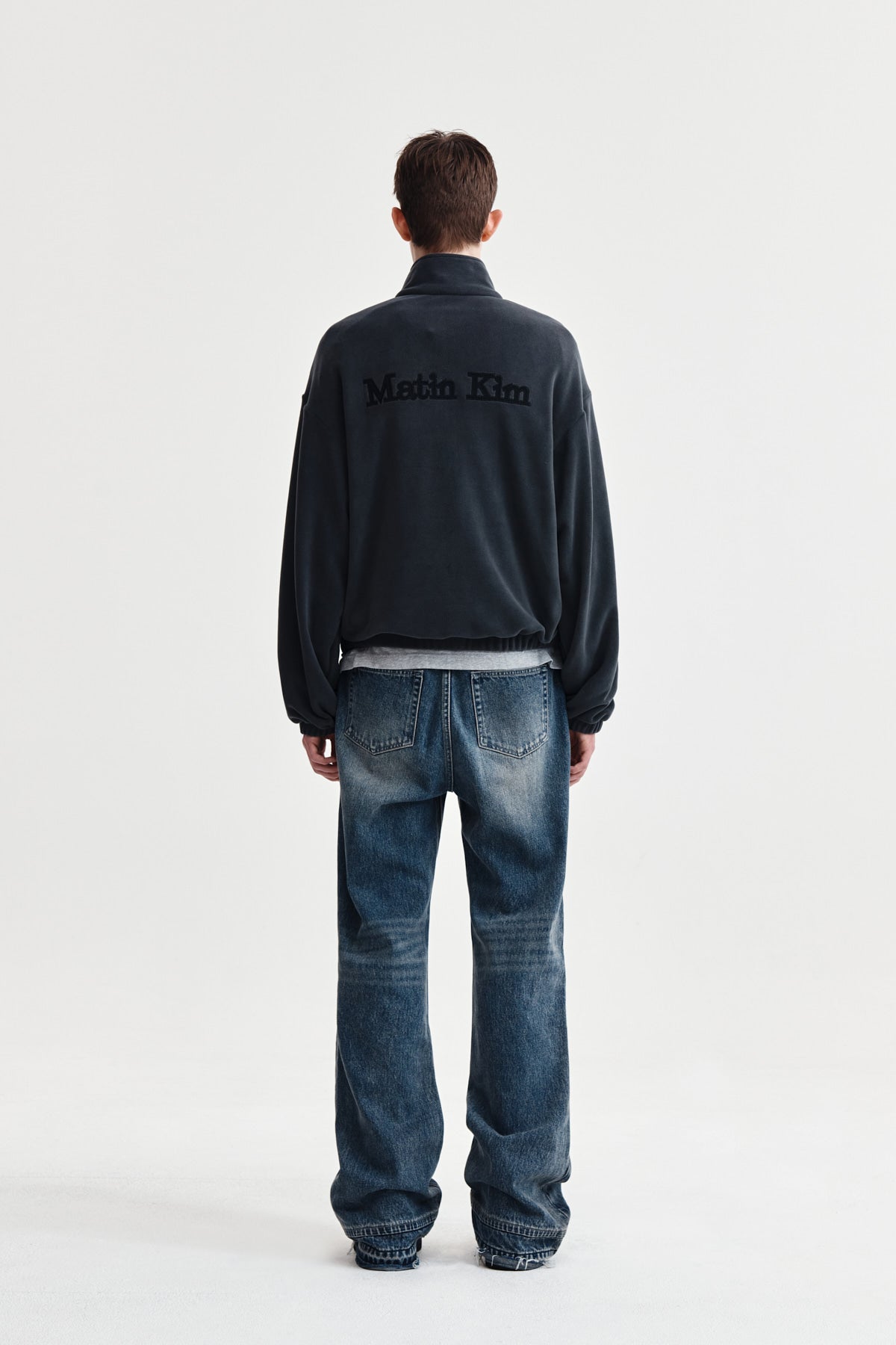 Matin Kim - Sherpa Fleece Half Zip Up Top (Charcoal) product image 12 | TRAB K-Fashion Australia
