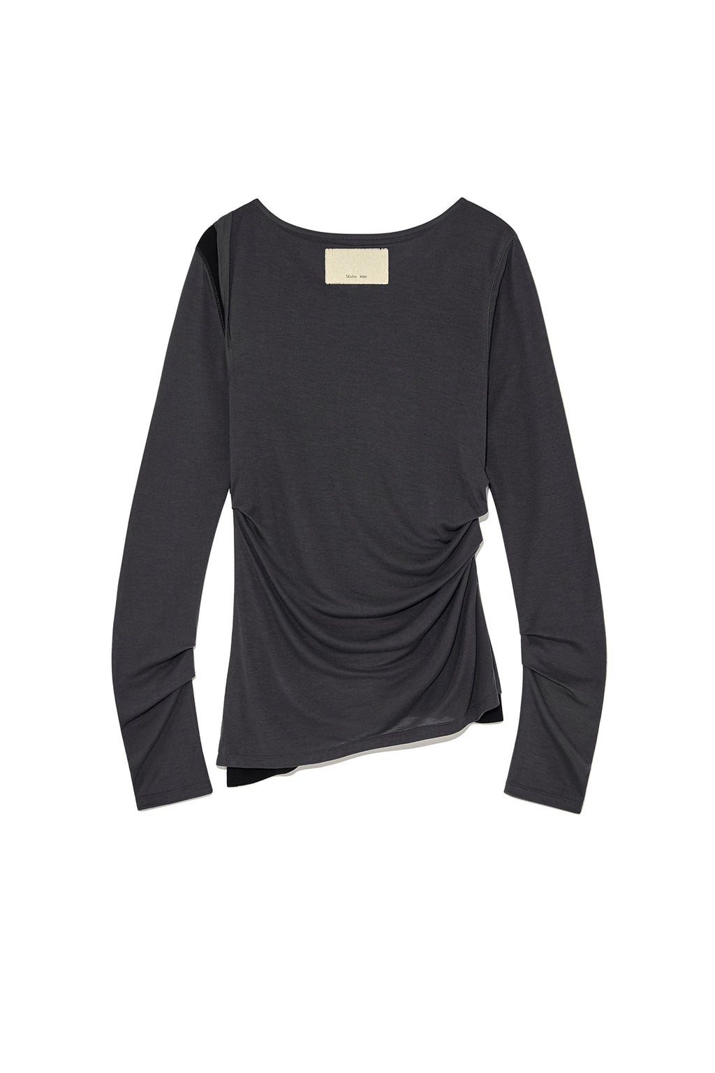 Matin Kim - Turn Up Detail Layered Top (Charcoal) product image 2 | TRAB K-Fashion Australia