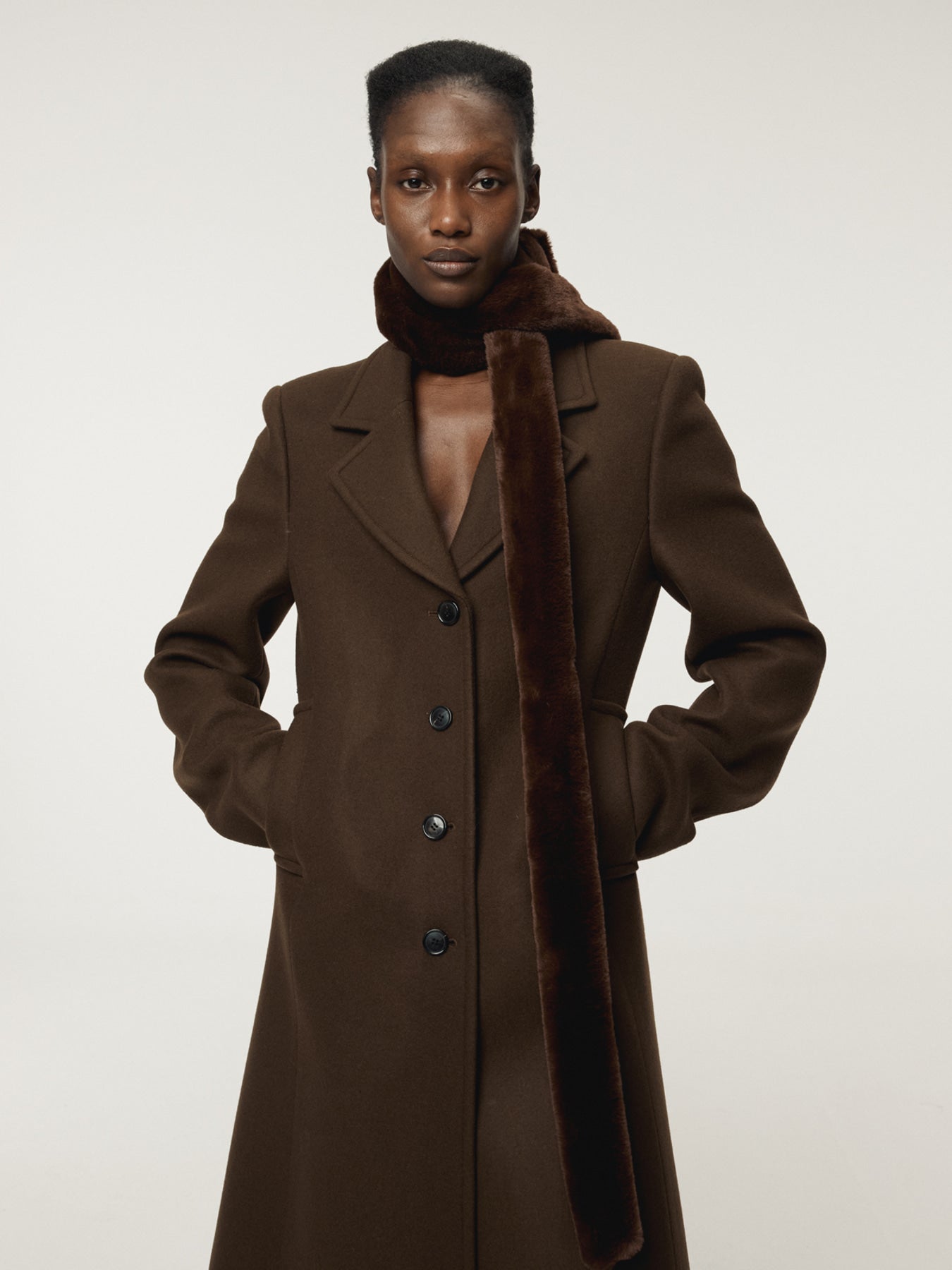 Recto - Slim Fit Long Coat (Vintage Brown) product image 5 | TRAB K-Fashion Australia