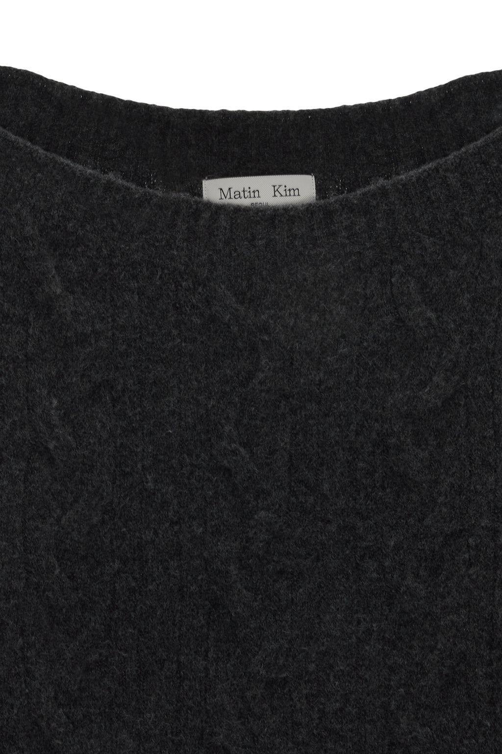 Matin Kim - Damage Point Cable Knit Dress (Charcoal) product image 3 | TRAB K-Fashion Australia