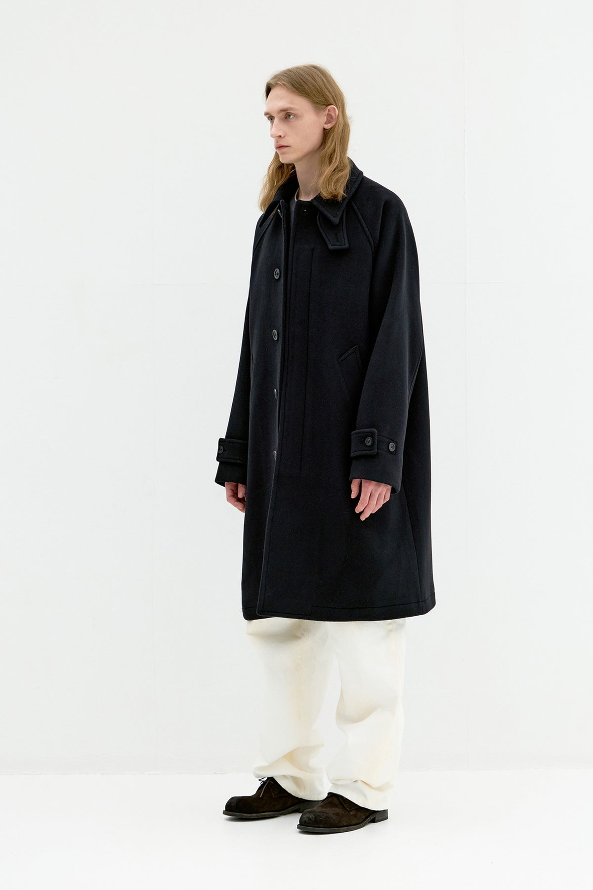 Coor - Belandi Cashmere Blend Balmacaan Coat (Black) product image 4 | TRAB K-Fashion Australia