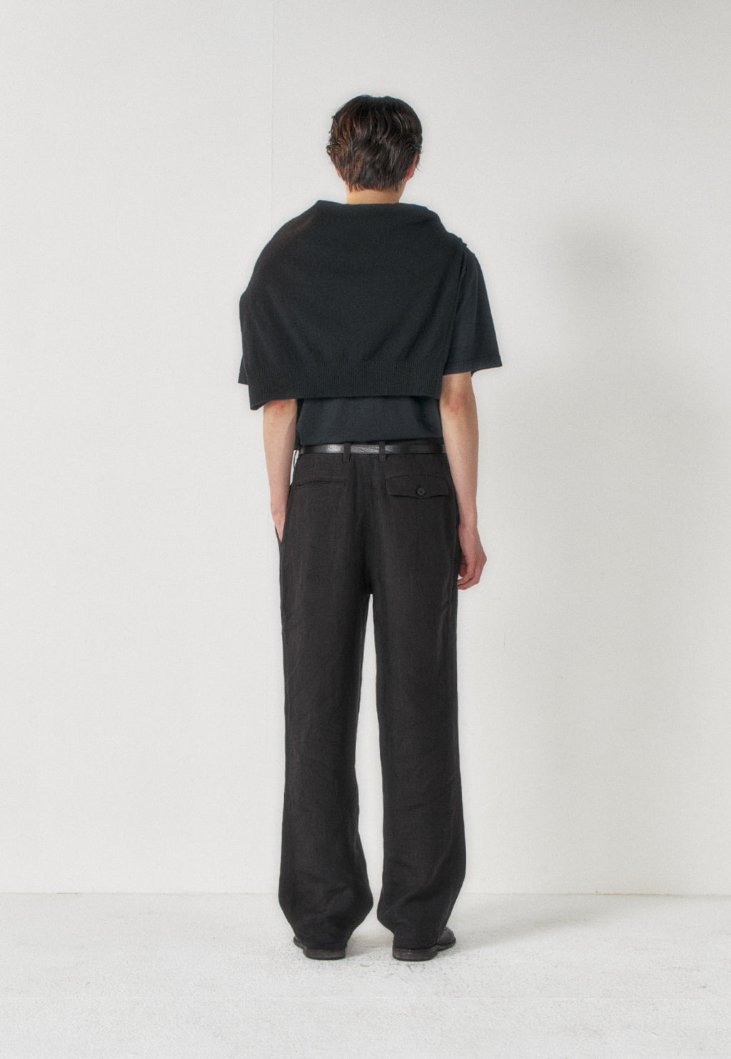 Art if acts - Linen One Tuck Pants (Black) product image 3 | TRAB K-Fashion Australia