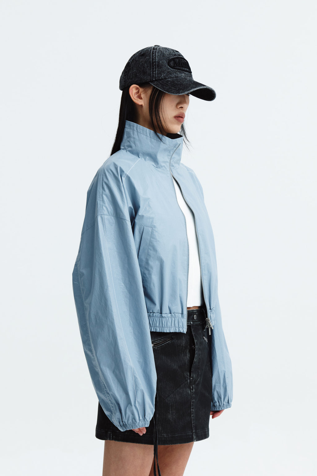 Matin Kim - Matin Coating Crop Blouson (Sky) product image 10 | TRAB K-Fashion Australia