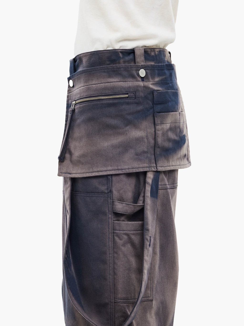Jiyong Kim - Sun-Bleached Work Half Trousers (Navy) product image 7 | TRAB K-Fashion Australia
