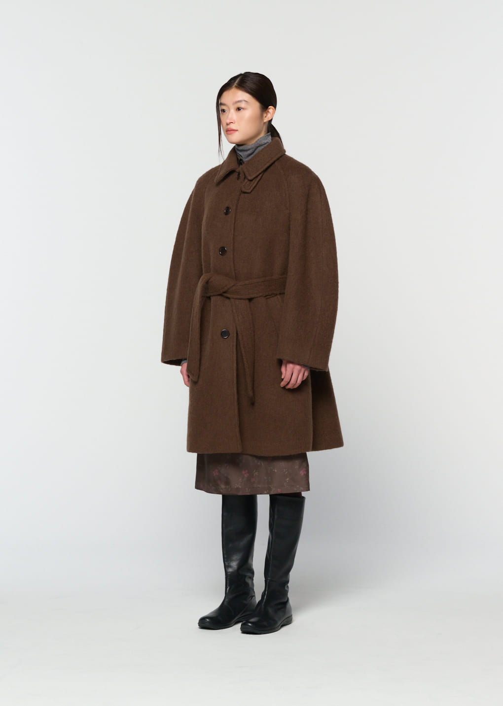 Amomento - alpaca raglan coat (Brown) product image 3 | TRAB K-Fashion Australia