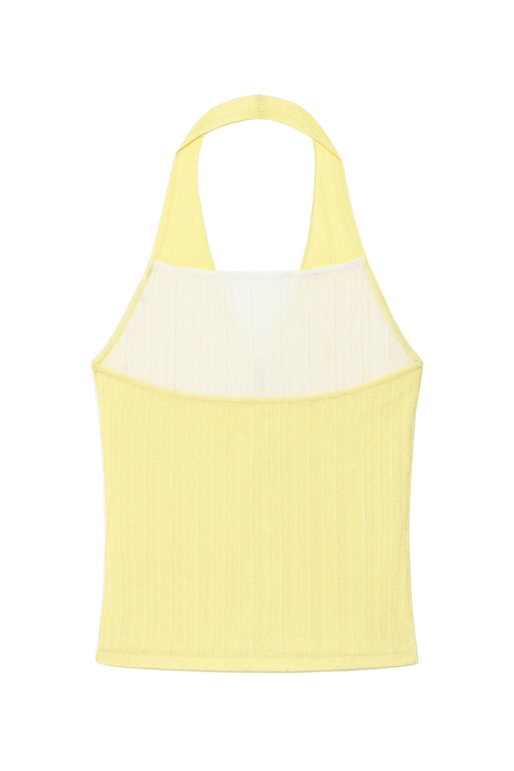 Matin Kim - Layered Button Halter Neck Top (Light Yellow) product image 2 | TRAB K-Fashion Australia
