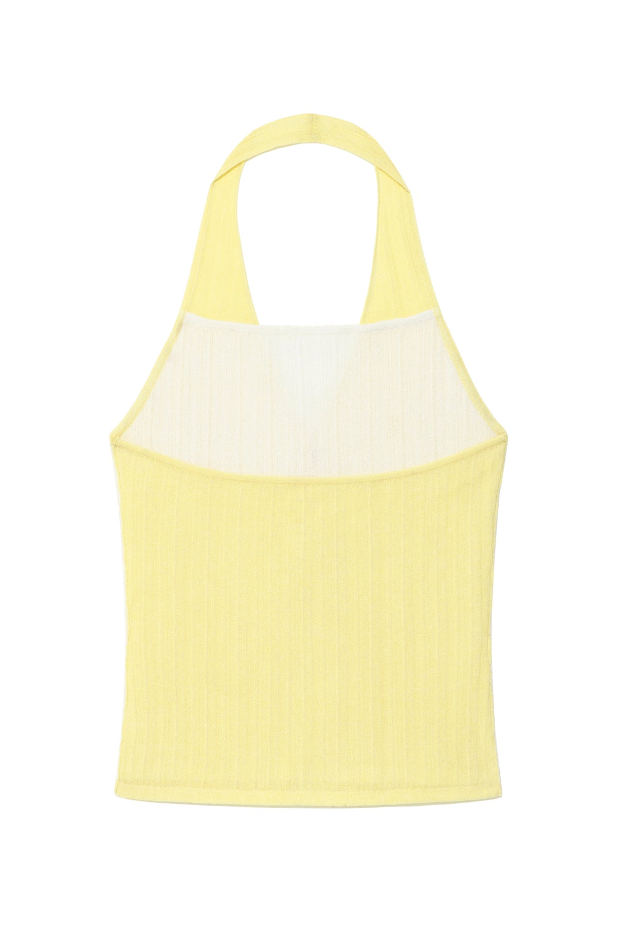 Matin Kim - Layered Button Halter Neck Top (Light Yellow) product image 2 | TRAB K-Fashion Australia