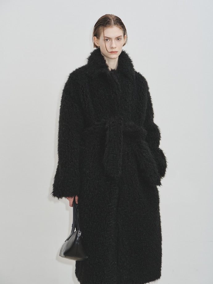Tonywack - Oversized Black Fur Coat (Black) product image 4 | TRAB K-Fashion Australia