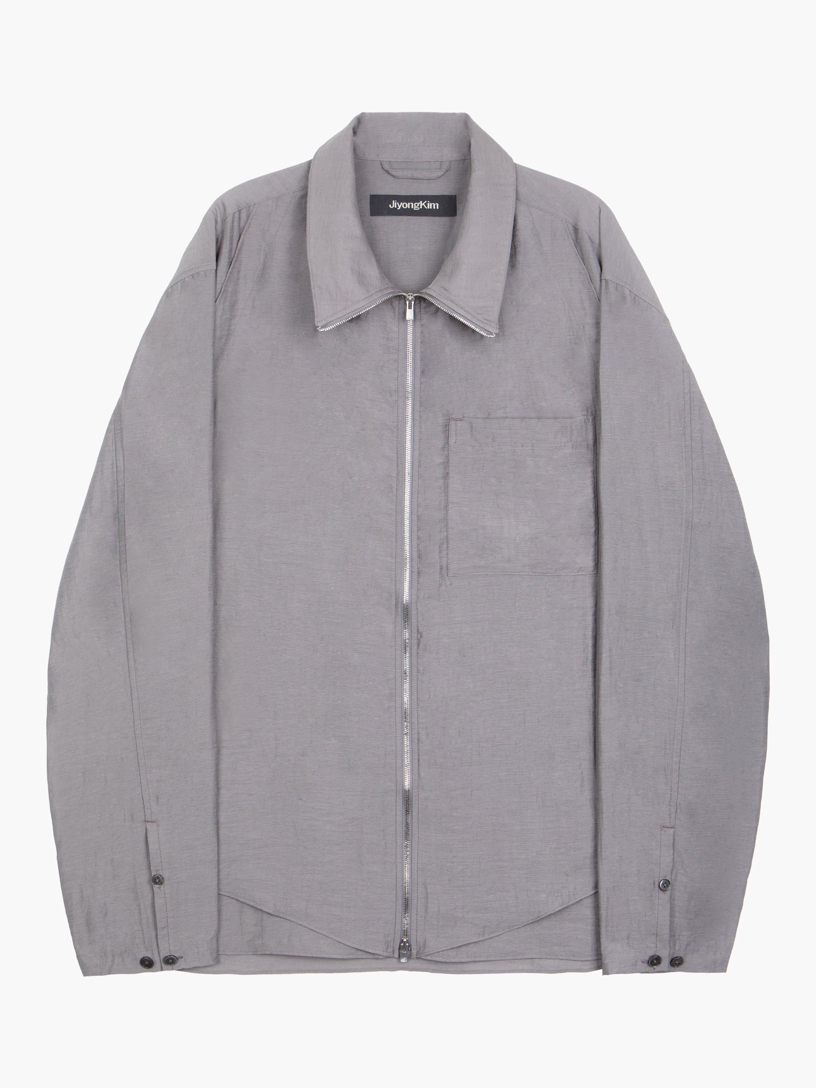 Jiyong Kim - Layered Zip-Up Shirt (Grey) product image 9 | TRAB K-Fashion Australia