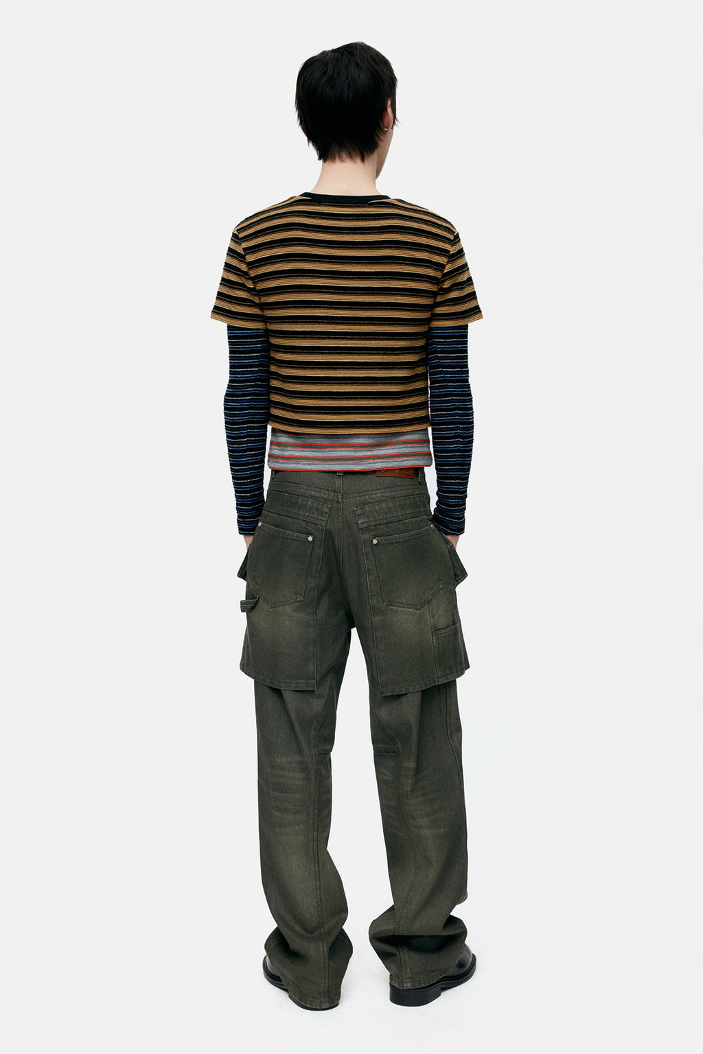 Andersson Bell - Unisex Raptor Layered Wide-Leg Jeans (Washed Green) product image 3 | TRAB K-Fashion Australia