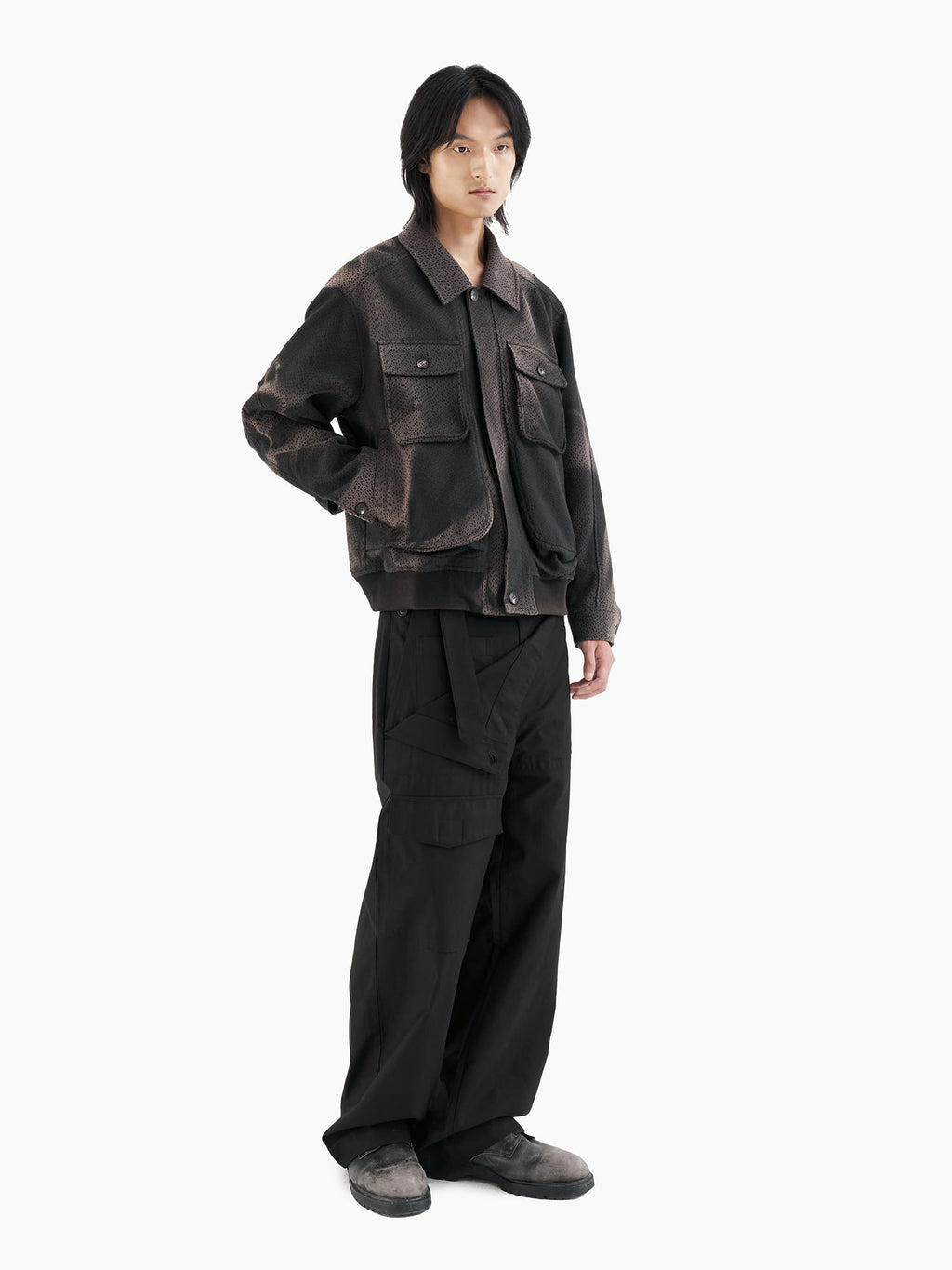 Jiyong Kim - Sun-Bleached Big Pocket Jacket (Black) product image 1 | TRAB K-Fashion Australia