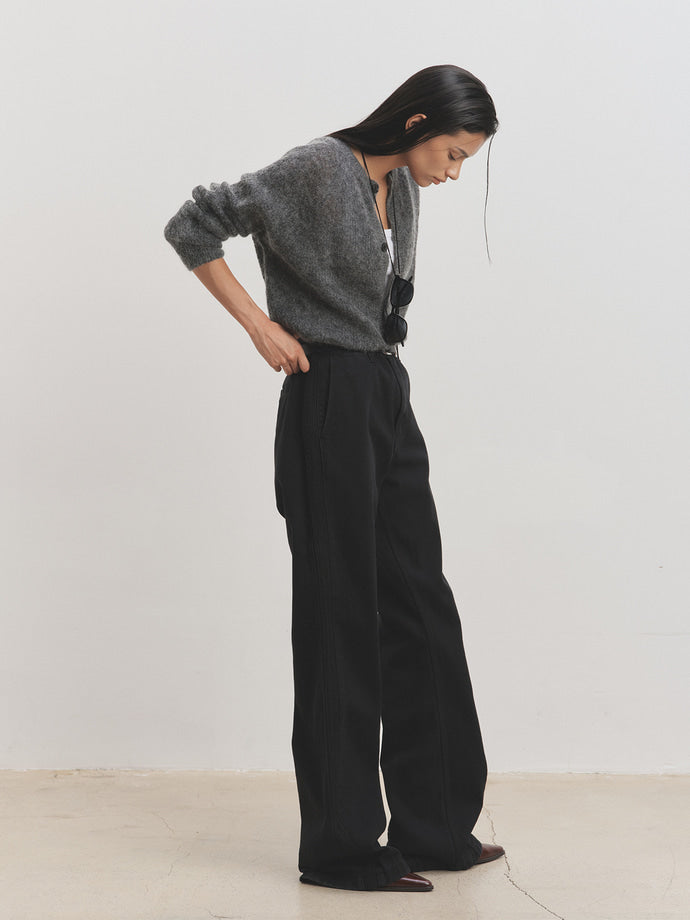 Tonywack - Side Panel Lace Trimmed Denim Jeans (Rinsed Black) product image 3 | TRAB K-Fashion Australia