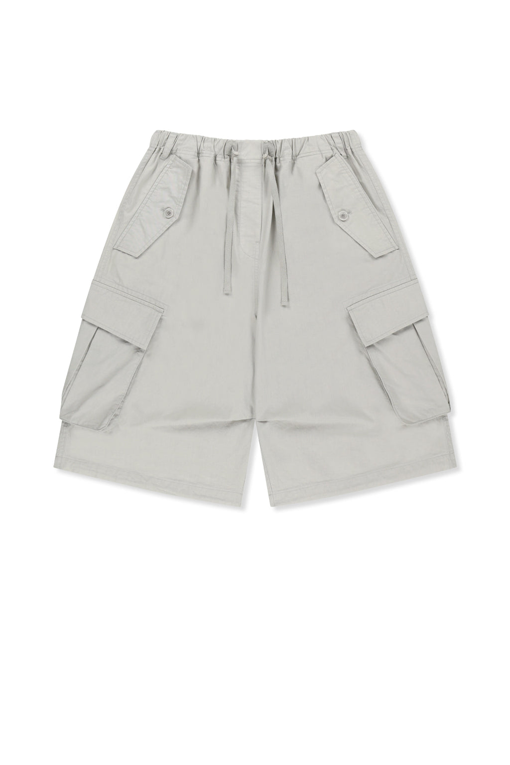 Matin Kim - Washed Cotton Patch Pocket Bermuda Pants (Light Grey) product image 1 | TRAB K-Fashion Australia