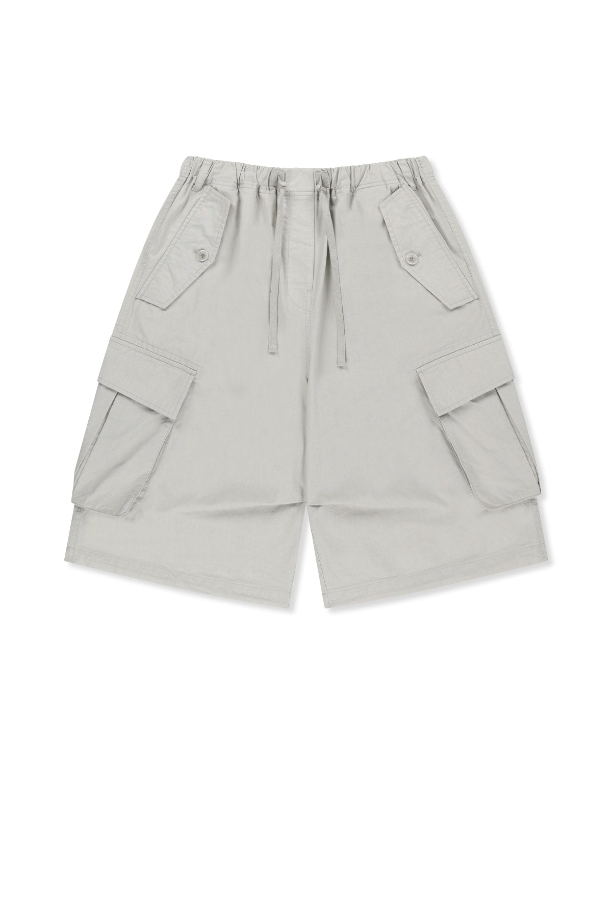 Matin Kim - Washed Cotton Patch Pocket Bermuda Pants (Light Grey) product image 1 | TRAB K-Fashion Australia