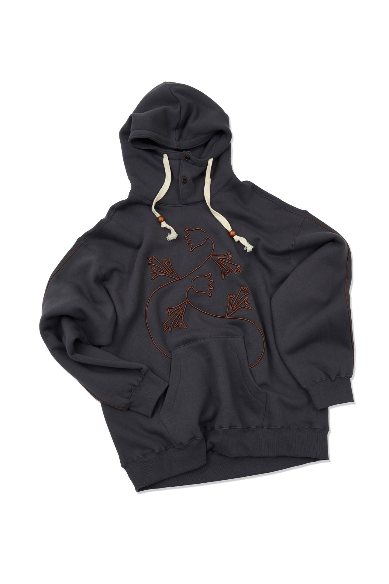 Ioedle - Pasqueflower Three-Dimensional Embroidery Hood (Gray) product image 1 | TRAB K-Fashion Australia