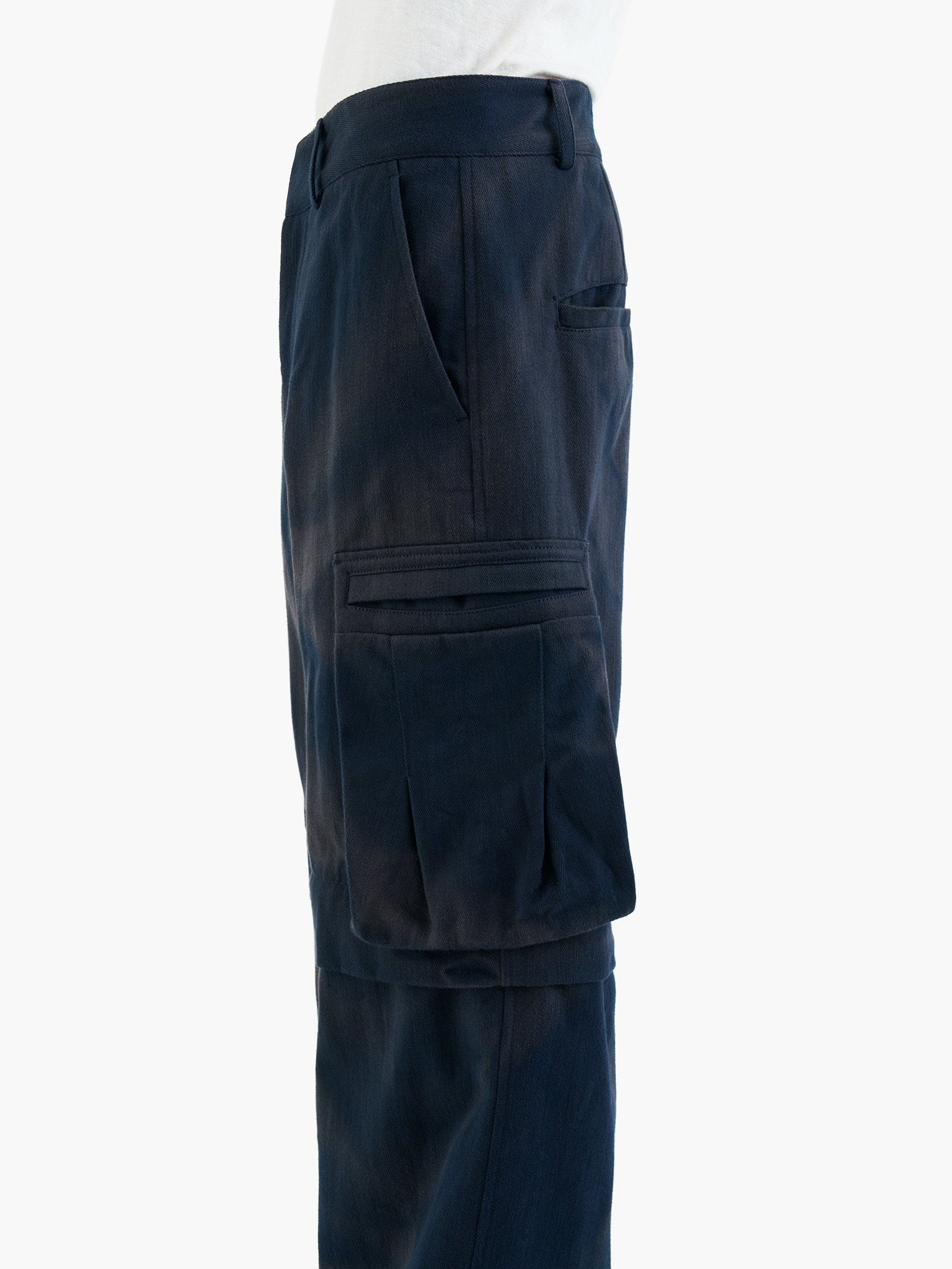 Jiyong Kim - Sun-Bleached Detachable Wide Trousers (Navy) product image 6 | TRAB K-Fashion Australia