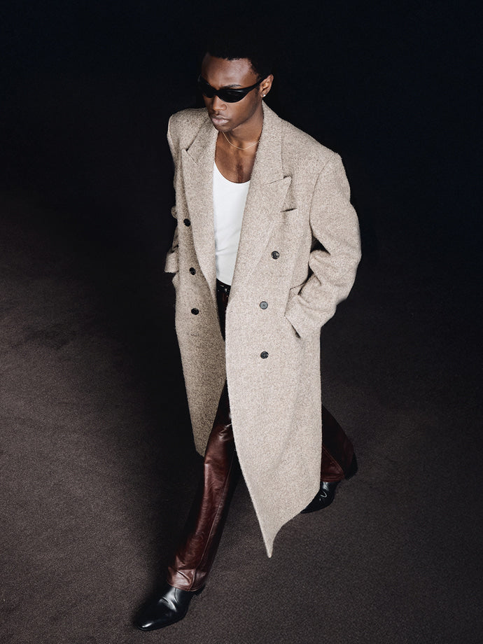 Tonywack - Textured Wool And Alpaca Double-Breasted Coat (Beige) product image 11 | TRAB K-Fashion Australia