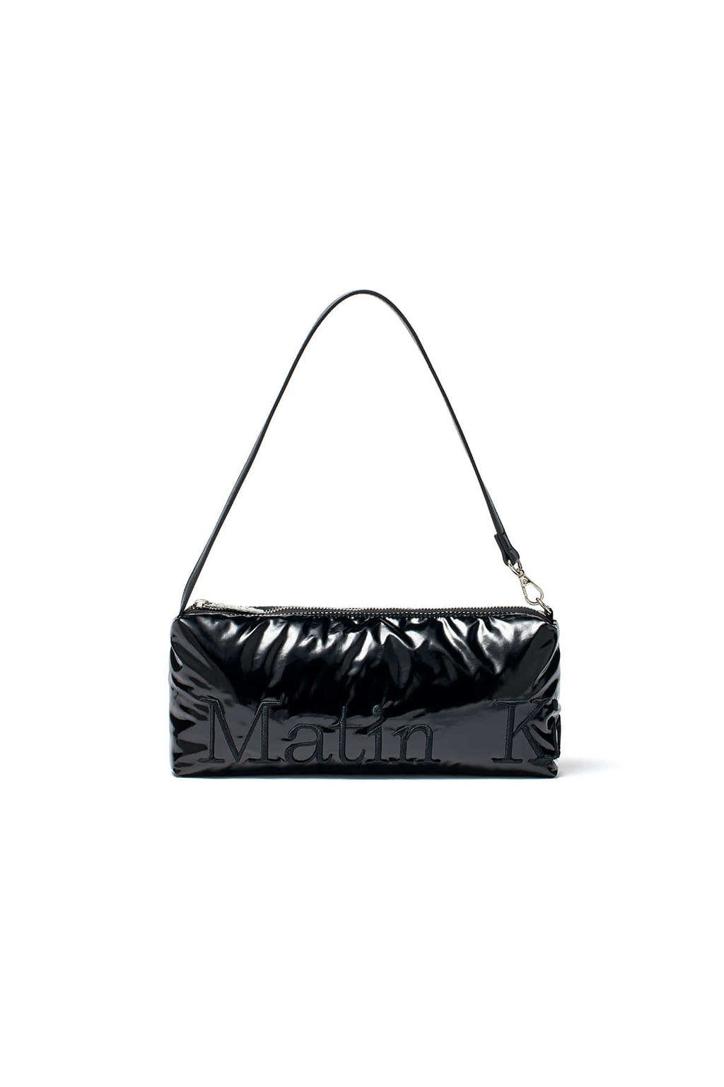 Matin Kim - Glossy Logo Stitch Mini Shoulder Bag (Black) product image 1 | TRAB K-Fashion Australia