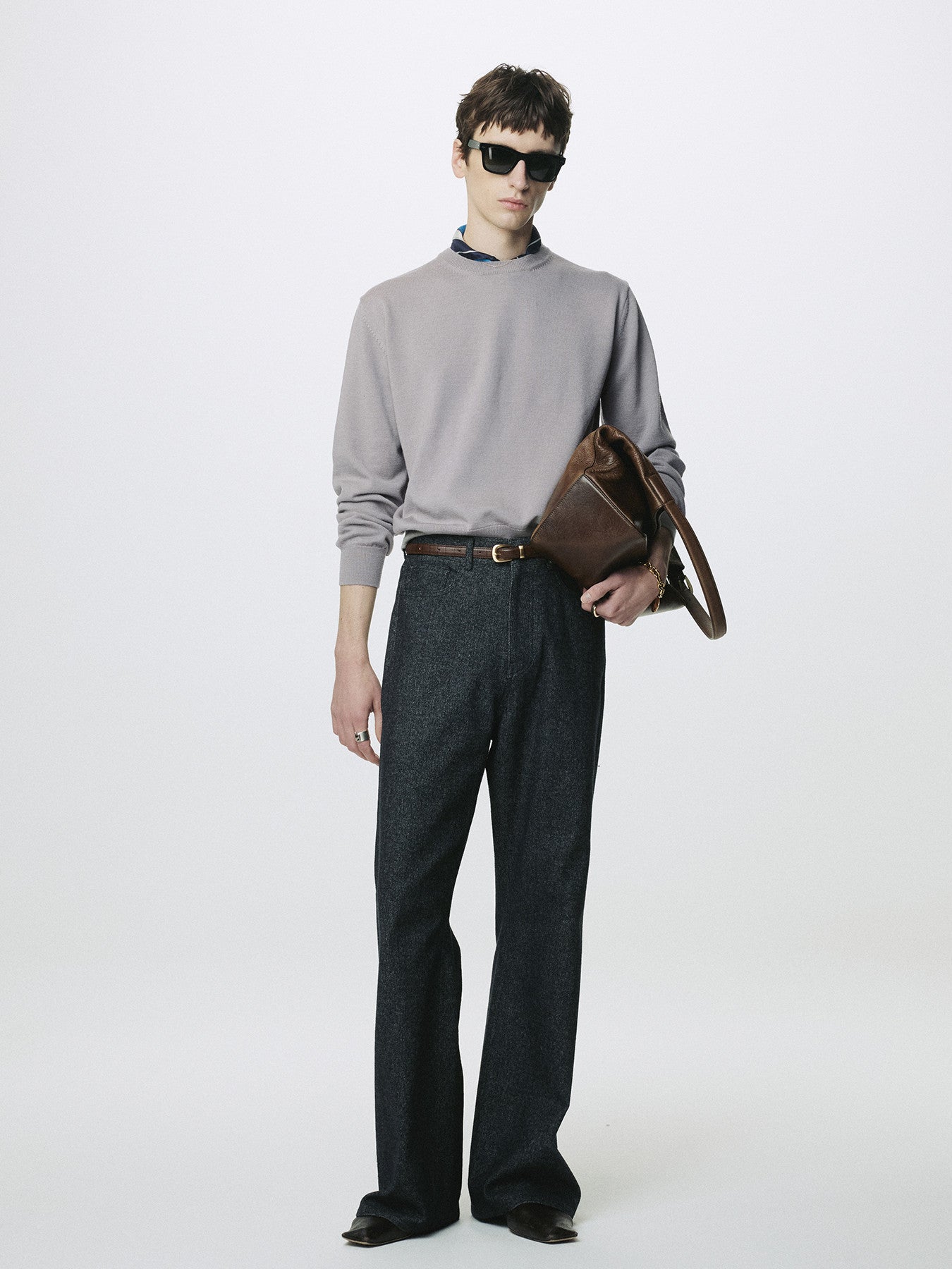 Tonywack - Spring Wool Crew Neck Knit (Pale Grey) product image 3 | TRAB K-Fashion Australia